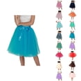 thumbnail image 1 of Tulle Skirts for Women Elastic Waist Lace Up Bow Knee Length Layered Mesh Flowy A Line Tutu Skirts Puffy Skirt Fairy Skirt, 1 of 6