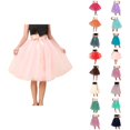 thumbnail image 1 of Tulle Skirts for Women Elastic Waist Lace Up Bow Knee Length Layered Mesh Flowy A Line Tutu Skirts Puffy Skirt Fairy Skirt, 1 of 6