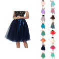 thumbnail image 1 of Tulle Skirts for Women Elastic Waist Lace Up Bow Knee Length Layered Mesh Flowy A Line Tutu Skirts Puffy Skirt Fairy Skirt, 1 of 6