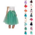 thumbnail image 1 of Tulle Skirts for Women Elastic Waist Lace Up Bow Knee Length Layered Mesh Flowy A Line Tutu Skirts Puffy Skirt Fairy Skirt, 1 of 5