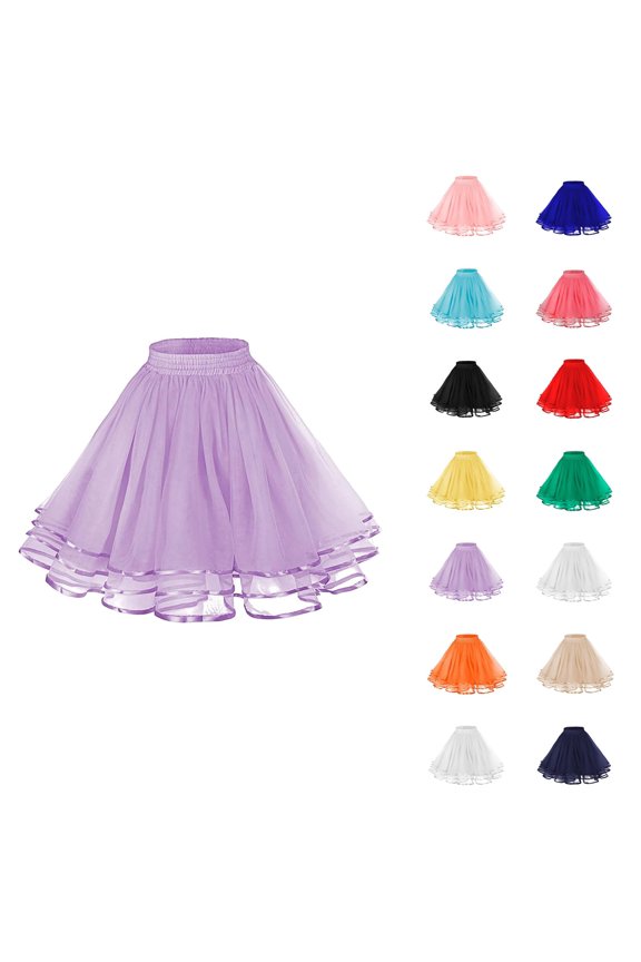 Tulle Skirts for Women Elastic Waist Layered Mesh A Line Tutu Skirts Puffy Ballet Skirt Fairy Skirt Dance Costumes