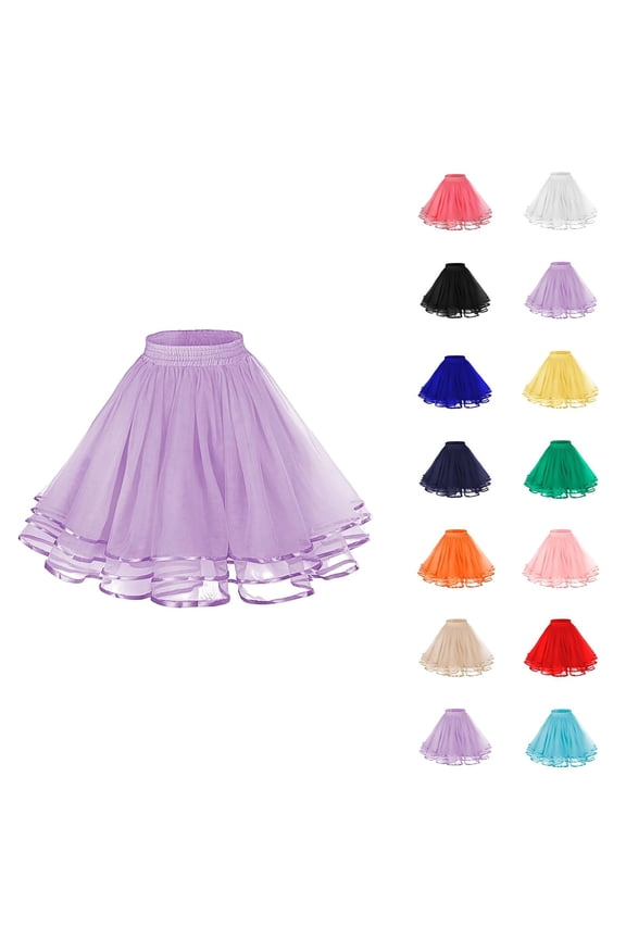 Tulle Skirts for Women Elastic Waist Layered Mesh A Line Tutus Puffy Ballet Skirt Fairy Skirt Dance Costumes