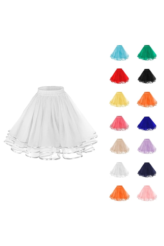 Tulle Skirts for Women Elastic Waist Layered Mesh A Line Tutus Puffy Ballet Skirt Fairy Skirt Dance Costumes