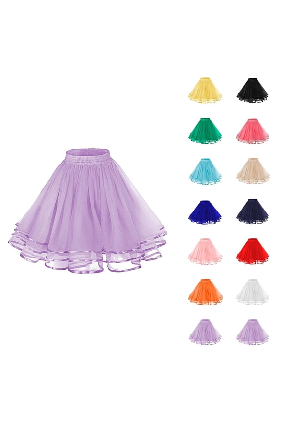 Tulle Skirts for Women Elastic Waist Layered Mesh A Line Tutus Puffy Ballet Skirt Fairy Skirt Dance Costumes