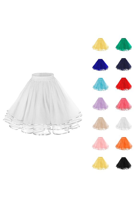 Tulle Skirts for Women Elastic Waist Layered Mesh A Line Tutus Puffy Ballet Skirt Fairy Skirt Dance Costumes