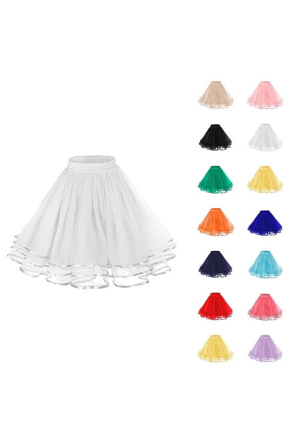 Tulle Skirts for Women Elastic Waist Layered Mesh A Line Tutus Puffy Ballet Skirt Fairy Skirt Dance Costumes