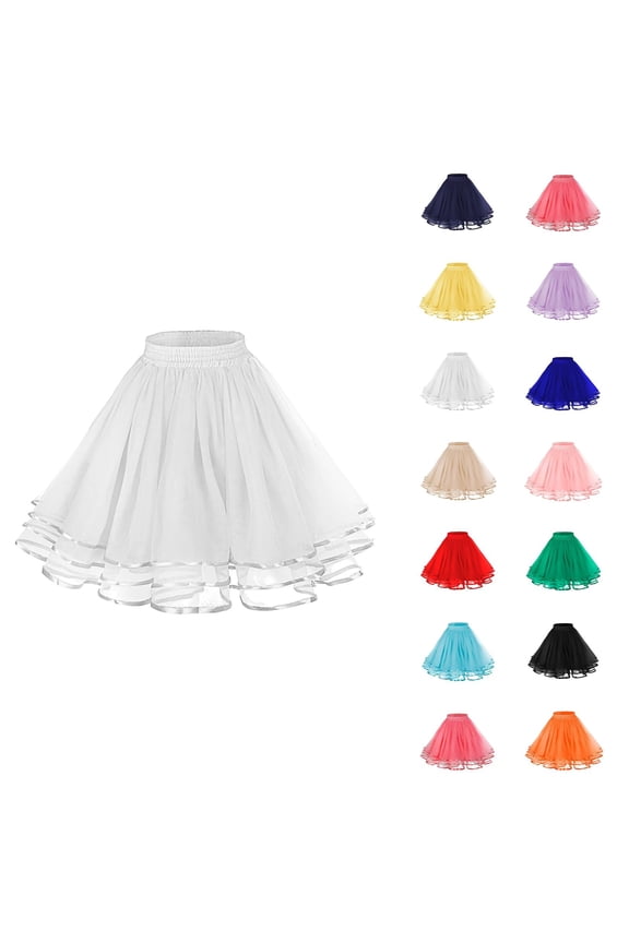 Tulle Skirts for Women Elastic Waist Layered Mesh A Line Tutus Puffy Ballet Skirt Fairy Skirt Dance Costumes