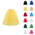 thumbnail image 1 of Tulle Skirts for Women Elastic Waist Pleated Mesh Mid Length A Line Puffy Skirt Adult Tutu Skirts Fluffy Dancing Skirt, 1 of 3