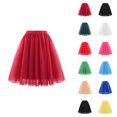 thumbnail image 1 of Tulle Skirts for Women Elastic Waist Pleated Mesh Mid Length A Line Puffy Skirt Adult Tutu Skirts Fluffy Dancing Skirt, 1 of 3
