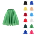 thumbnail image 1 of Tulle Skirts for Women Elastic Waist Pleated Mesh Mid Length A Line Puffy Skirt Adult Tutu Skirts Fluffy Dancing Skirt, 1 of 3