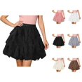 thumbnail image 1 of Tulle Skirts for Women Elastic Waist Ruffled Mesh Puffy Ballet Tutu Skirts 50s Carnival Party Mini Skirt, 1 of 5