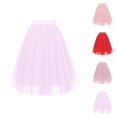 thumbnail image 1 of Tulle Skirts for Women Elegant Mesh Layered Flowy A Line Midi Skirt Ballet Tutu Skirts, 1 of 3