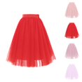 thumbnail image 1 of Tulle Skirts for Women Elegant Mesh Layered Flowy A Line Midi Skirt Ballet Tutu Skirts, 1 of 3
