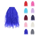 thumbnail image 1 of Tulle Skirts for Women Glitter Sequin Elastic Waist Layered Mesh Flowy Asymmetrical Puffy Skirt Fairy Skirt Midi Tutu Skirts, 1 of 3