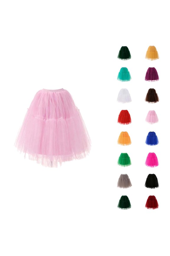 Tulle Skirts for Women Mesh Layered Ruffled A Line Mini Ballet Tutu Skirts Princess Petticoat