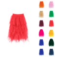 thumbnail image 1 of Tulle Skirts for Women Mid Length Elastic Waist Flowy A Line Asymmetrical Puffy Skirt Fairy Skirt Layered Mesh Dance Skirts, 1 of 4