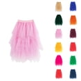 thumbnail image 1 of Tulle Skirts for Women Mid Length Elastic Waist Flowy A Line Asymmetrical Puffy Skirt Fairy Skirt Layered Mesh Dance Skirts, 1 of 4