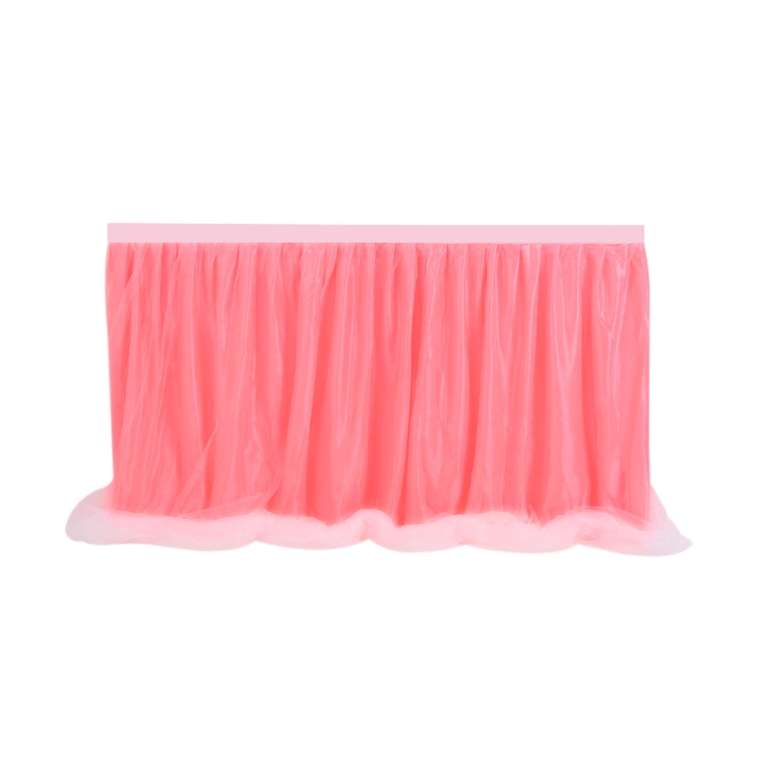 Adeeing Pink Tulle Table Skirt 6Ft 5-Layer Tutu Table Skirt for