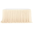 thumbnail image 1 of Tulle Table Skirt 75 cm x 122 cm White Polyester Ruffled Transparent Table Decoration for Wedding Birthday Banquet Events, 1 of 6