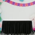 thumbnail image 1 of Tulle Table Skirt High-End Gold-Rimmed Mesh Birthday Wedding Party Decoration Polyester Antependium,Black,Nylon, 1 of 5