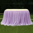 thumbnail image 1 of Tulle Table Skirt for Rectangle or Round Tables Skirt White Ruffle Table Cloth for Wedding Bridal Shower Baptism Birthday Party Christening Banquet Table Decorations(L 3ft, H 30in), 1 of 7