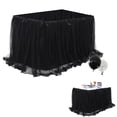 thumbnail image 1 of Tulle Table Skirt for Wedding Birthday Party, Elegant Mesh Table Cover for Rectangle & Round Tables, Perfect for Buffet Banquet Graduation Decorations Black 110.84x29.92 Ich (1Pcs), 1 of 8