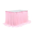 thumbnail image 1 of Tulle Table Skirts, Ongmies 1PC Tulle Tablecloths, Birthday Table Cloths Ruffle Tutu Table Skirt Stretch Fitted Table Covers for Party Wedding Reception Banquet Decor, 1 of 9