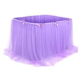 thumbnail image 1 of Tulle Table Skirts, Ongmies 1Pc Ruffle Tutu Table Cloth, Round Table Skirts Desk Skirt for Princess Girls Birthday Party Cake Dessert Decorations Table Skirt, 1 of 9