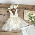 thumbnail image 1 of Tulle-Tutu Dresses for Girls with Shorts Size 2-6 Toddlers Kids Cute Spaghetti Strap V Neck Bowknot Solid Color A-Line Jumpsuits Dress, 1 of 5