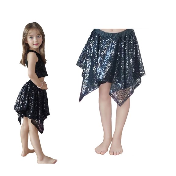 Tulle Tutu Skirt for Girls Layered Black Tutu Sparkle Tulle Skirt Elastic Waist Girls Ballet Tutu Fairy Dress 10-12 Years