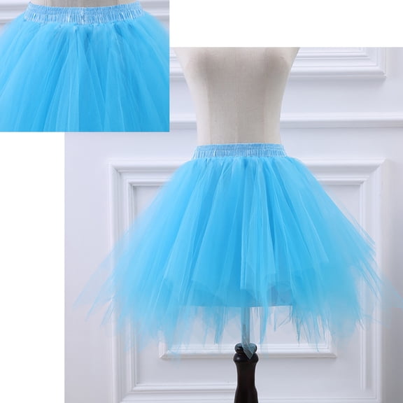 Tulle Tutu Skirt for Girls Layered Blue Tutu Elastic Waist Ballet Dance Skirt Girls Party Dress 2-12 Years