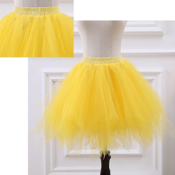 Tulle Tutu Skirt for Girls Layered Yellow Tutu Elastic Waist Girls Ballet Tutu Kid Dress Up Birthday Party 2-12 Years
