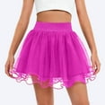 thumbnail image 1 of Tulles Mini Skirts for Girls Layered Mesh Dance Skirts Elastic Waist Flowy Dance Party Dress-Up Skirt Purple 1-2Y, 1 of 3