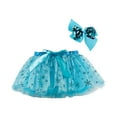 thumbnail image 1 of Tulles Skirt for Girls Layered Tulles Tutus for Toddle Girls, Kids Princess Sequin Skirts, Dress up with Colorful Hair Bows, Summer Girl Mesh Puffy Ballets Skirt Mini Skirts for Kids Blue 5-8Y, 1 of 4