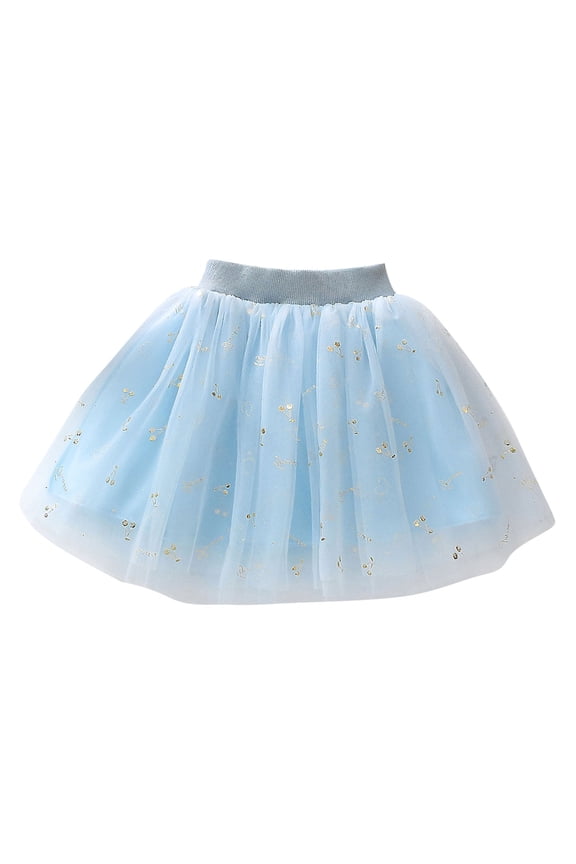 Tulles Skirts for Girls Shiny Tutus Skirt for Toddle Girls , Summer Mesh Puffy Skirt,Kids Princess Ballets Dance Tulles Dress Skirts Pleated Tennis Skirt Blue 3Y