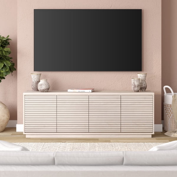 Tullis Rectangular TV Stand for TV's up to 78" in Alder White