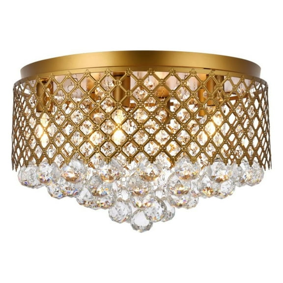 Tully 6 lights brass flush mount