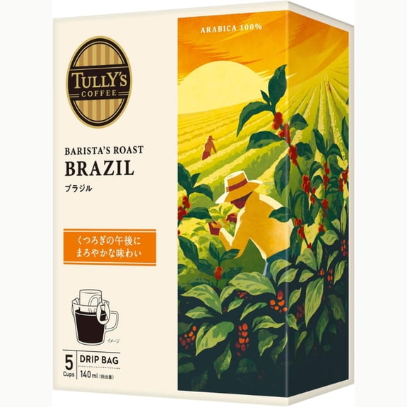 Tully's Brazil Drip Coffee 5 Bags Made in JAPAN - Tokyo Sakura Mall