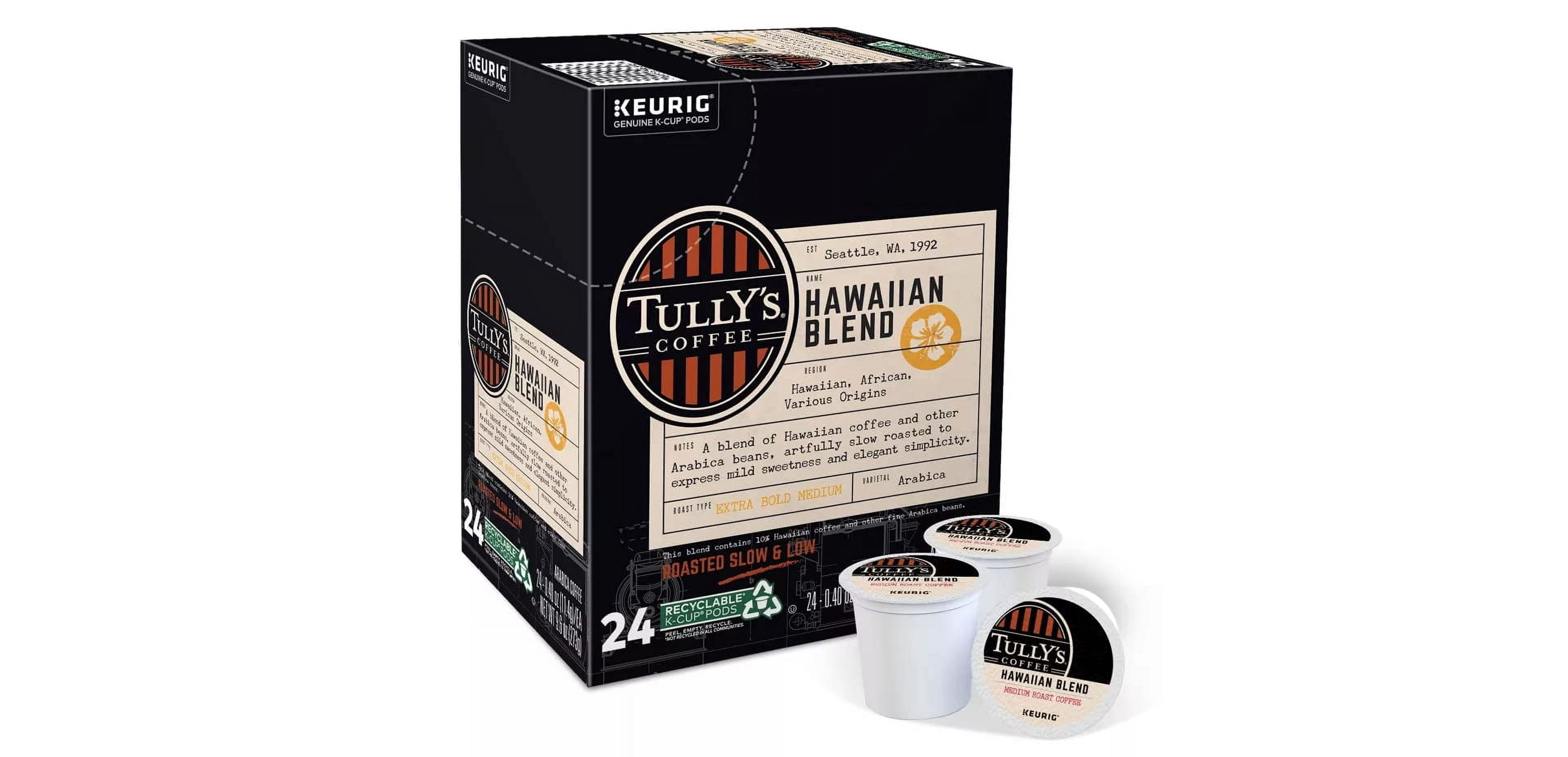 Tully's Hawaiian Blend Café Tostado Medio, 1 Paquete (100 Cápsulas K-Cup) 7lwgkdX