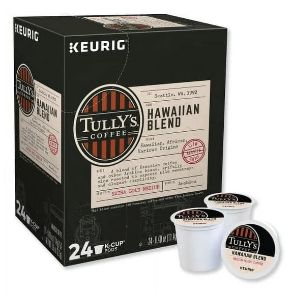 Tully's Coffee Hawaiian Blend Coffee K-Cups, 24/Box