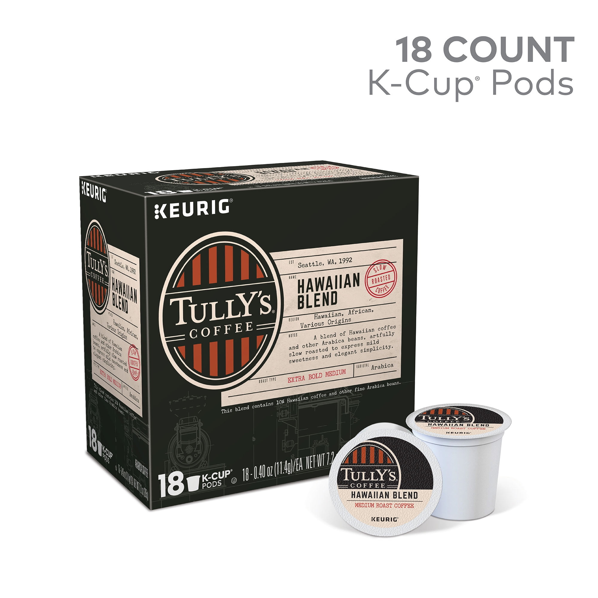 Keurig Tully's Coffee Hawaiian Blend K-Cup (24-Pack) - Power Townsend  Company