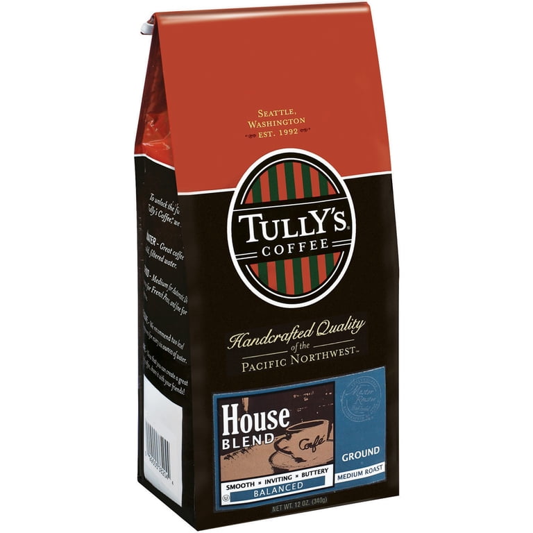 Tully's Coffee House Blend Medium Roast Ground Coffee, 12 oz