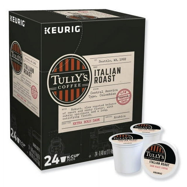 Tully's Coffee Italian Roast Coffee K-Cups, 24/Box, Each