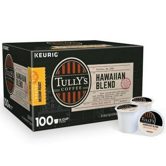 Tullys Coffee Hawaiian Blend K Cup Pods 100 ct