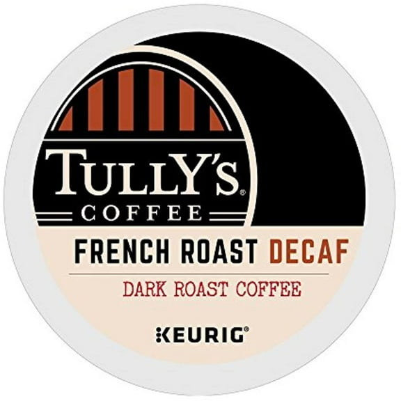 Tullys French Roast Decaf Coffee For Keurig Brewing Systems 24 K- Cups (4 Pack) By Tullys Coffee