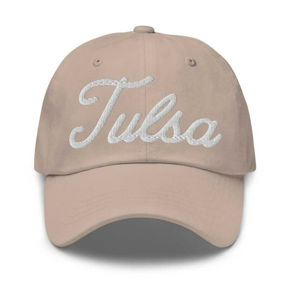 Tulsa Baseball Cap Tulsa Dad Hat Bold Script Florida FL Hat Embroidered Souvenir Gift Stone