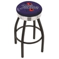 thumbnail image 1 of Tulsa Golden Hurricane 30" Black Wrinkle Swivel Bar Stool with Chrome Ribbed Ring, 1 of 7