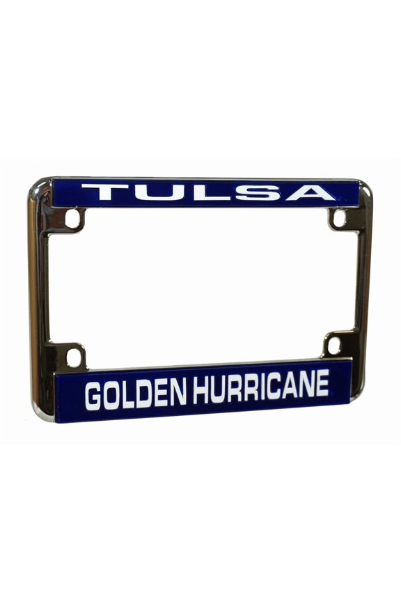 Tulsa Golden Hurricane Chrome Motorcycle, RV or Trailer License Plate Frame