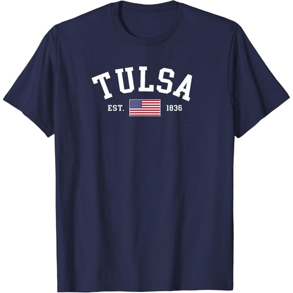 Tulsa Oklahoma Usa Flag July Celebration T-Shirt