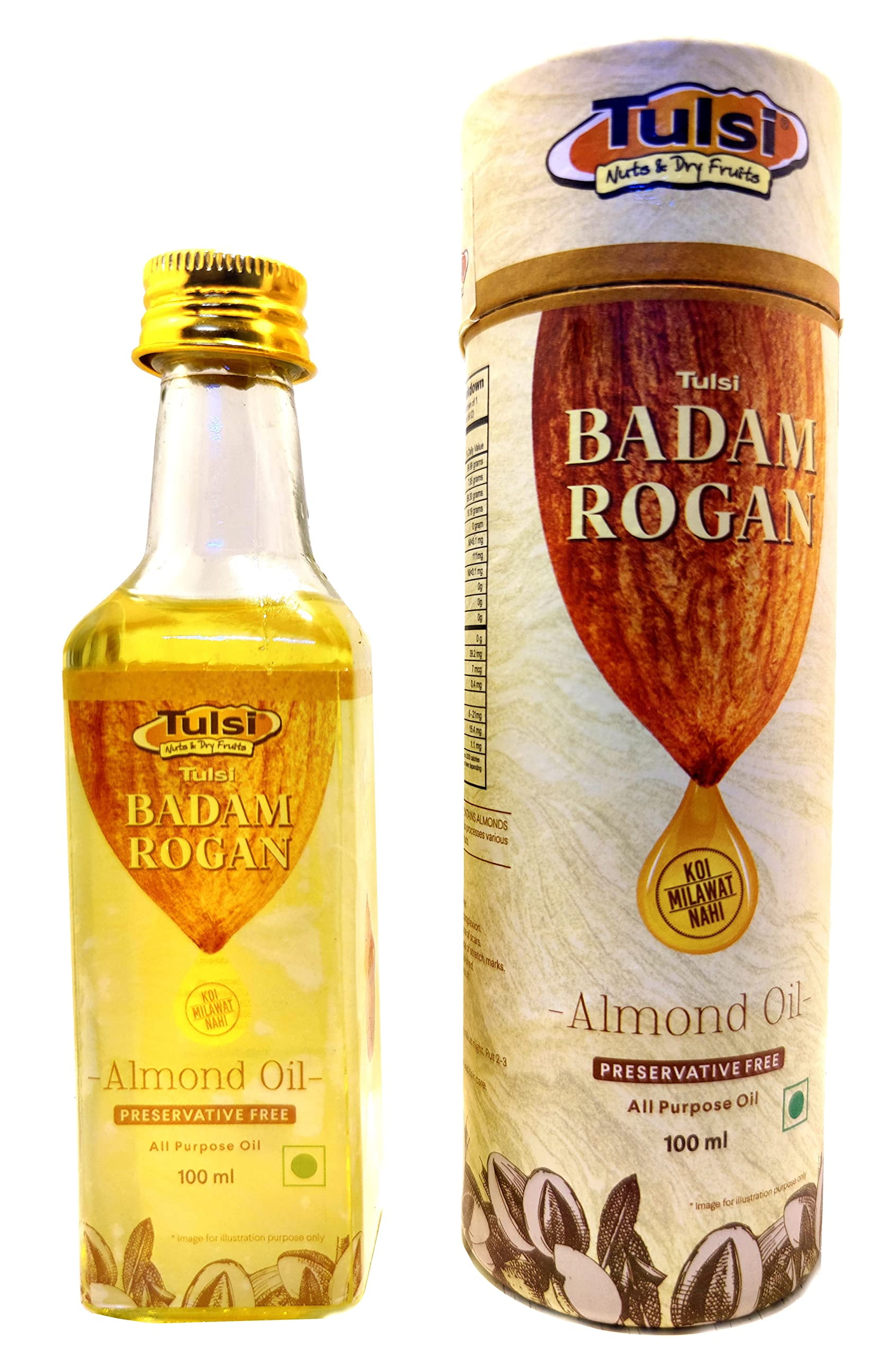 Tulsi Badam Rogan, sweet almond oil, 100ml